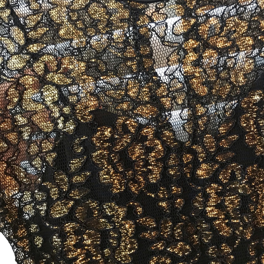 Vintage Black & Gold Cocktail Dress - Picture 3 of 8